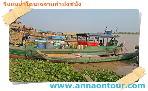 ชาวบ้านโตนเลสาบใช้เรือเป็นหาพนะ