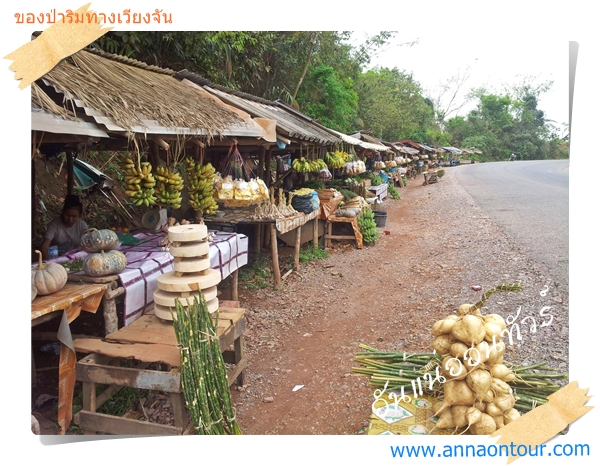 สินค้าที่นำมาขายจะมาตั้งร้านบริเวณริมถนนเส้นทางสู่ลาวตอนเหนือ