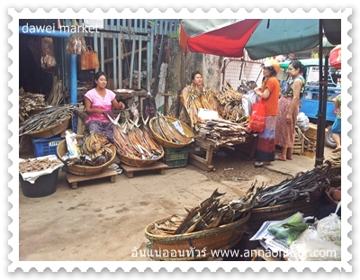 แผงขายปลาแห้งตลาดทวาย