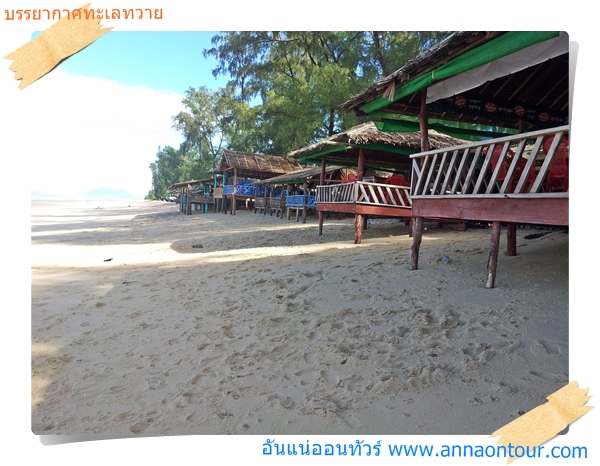 ร้านอาหารริมชายหาดมอมะกันสามารถนั่งพักและสั่งอาหารเครื่องดื่มได้ตามอัธยาศัย